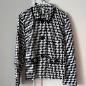 Classic Black and White Houndstooth Women's Jacket